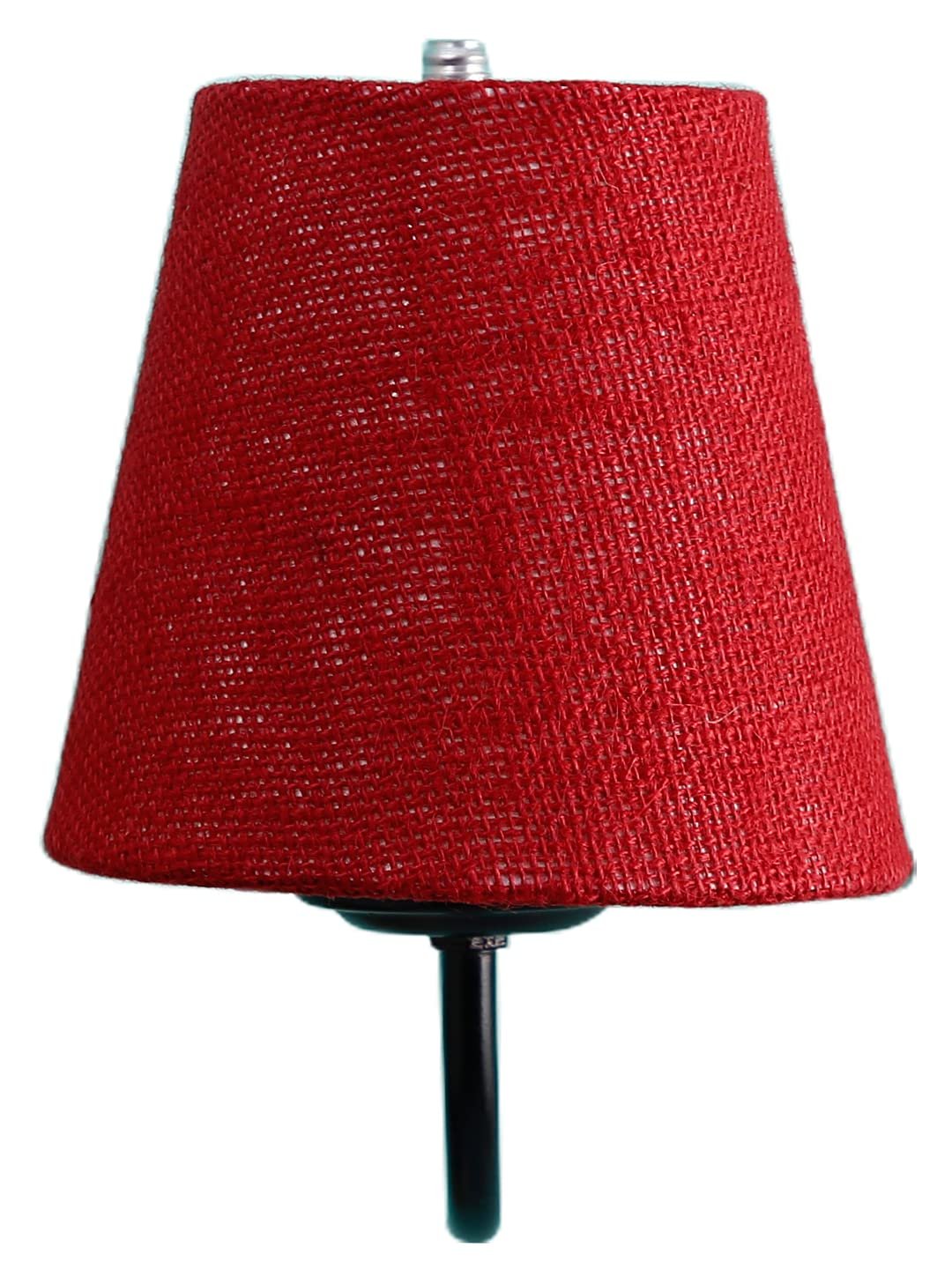 Maroon Jute conical Wall Mounted lamp with Black Base