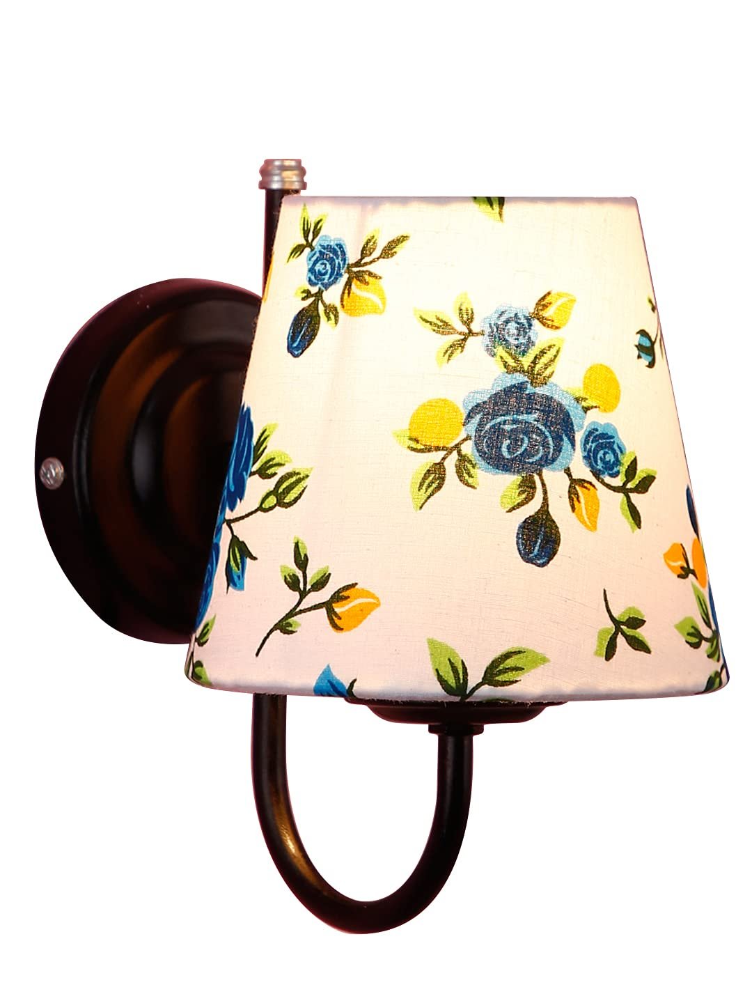 Multicolor conical Cotton Wall Mounted lamp with Black Base,V72