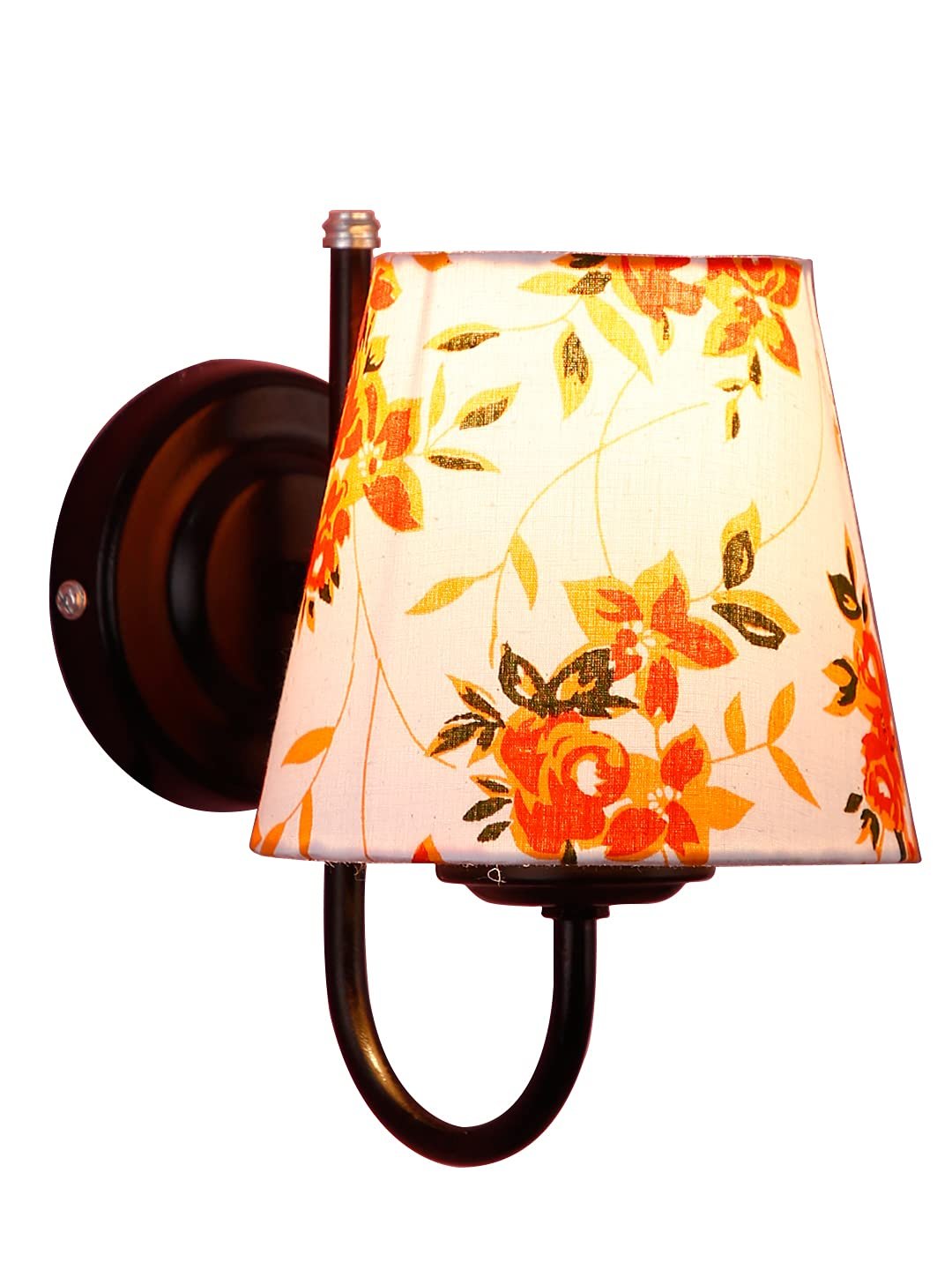 Multicolor conical Cotton Wall Mounted lamp with Black Base,V73