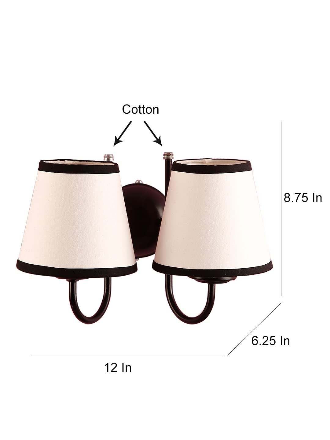 Multicolor conical Cotton Double Wall Mounted lamp with Black Base,V81