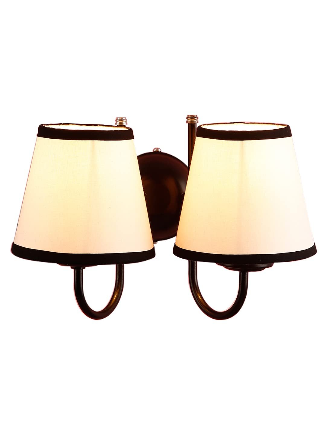 Multicolor conical Cotton Double Wall Mounted lamp with Black Base,V81
