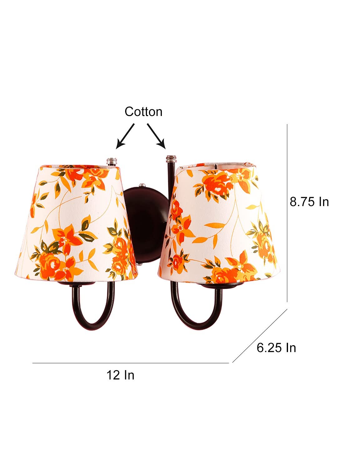 Multicolor conical Cotton Double Wall Mounted lamp with Black Base,V88