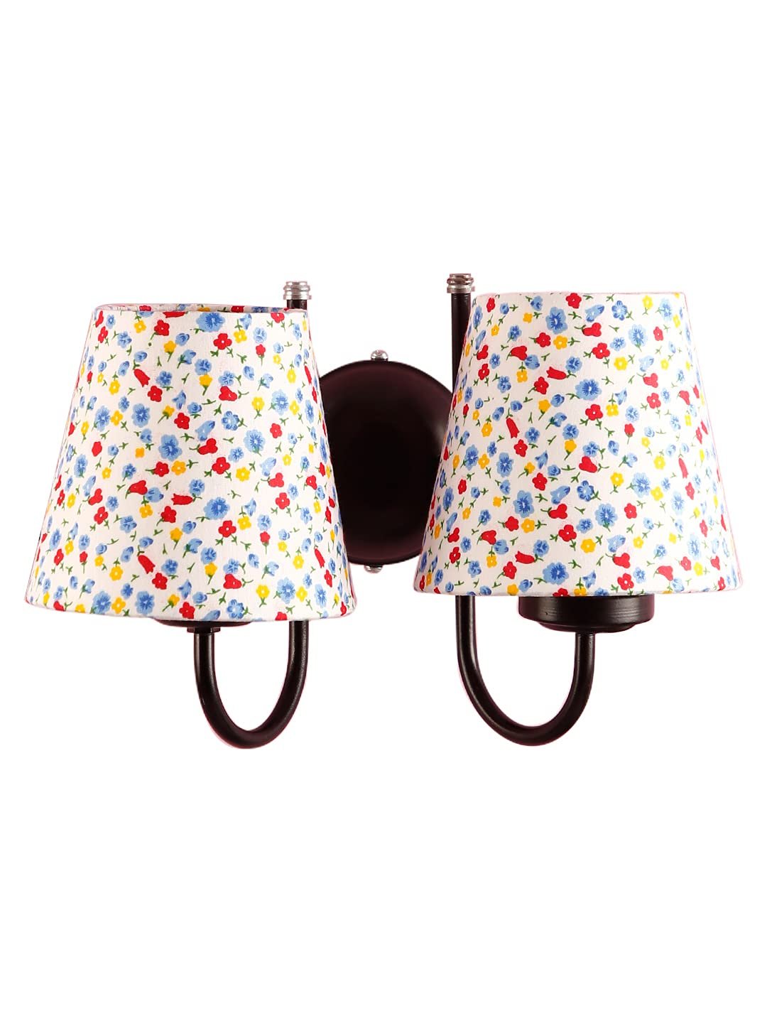 Multicolor conical Cotton Double Wall Mounted lamp with Black Base,V89