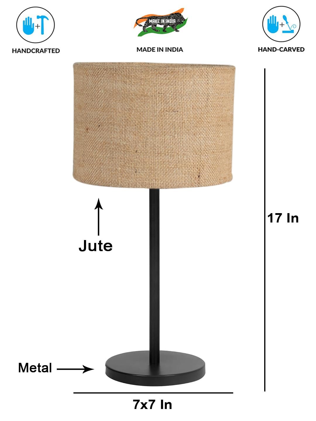 Black Night Table Lamp for Bedroom | Elegant Bedside Lamp with Warm LED Light & Stylish Design - Model VD31