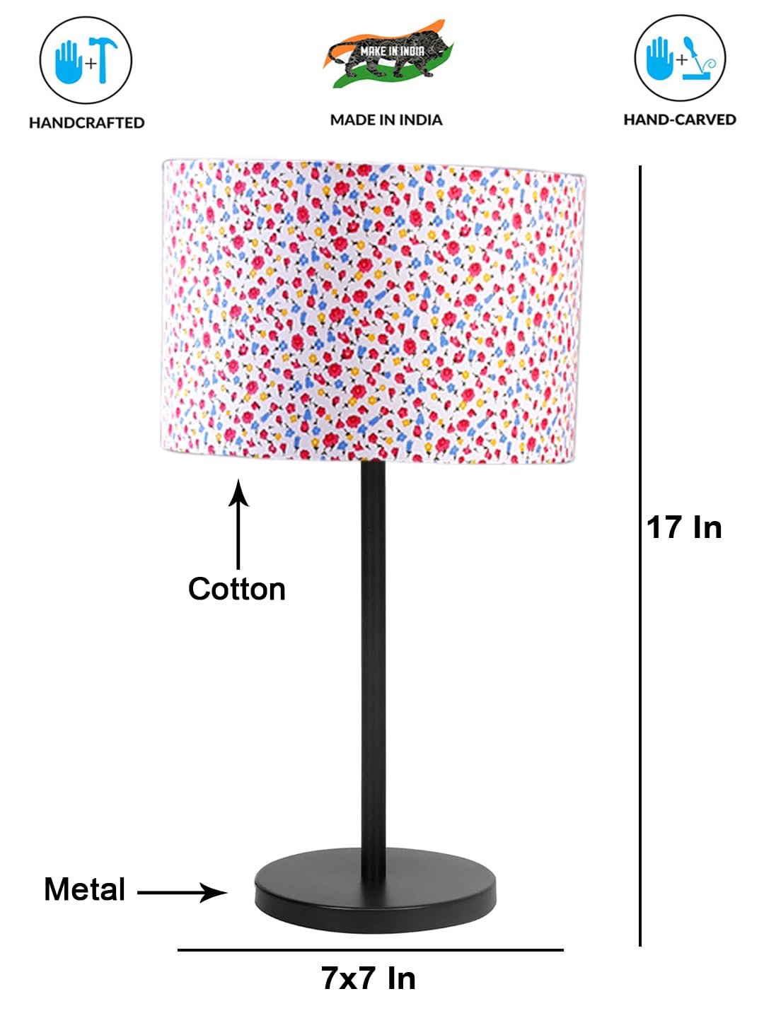 Black Night Table Lamp for Bedroom | Elegant Bedside Lamp with Warm LED Light & Stylish Design - Model VD38