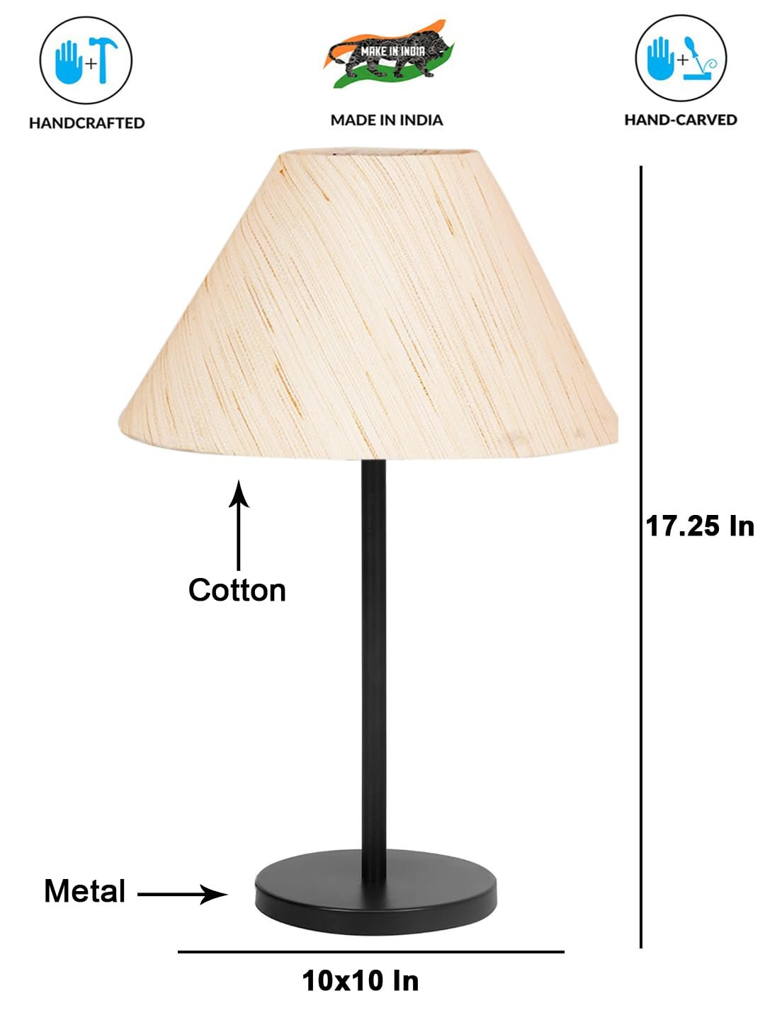 Black Night Table Lamp for Bedroom | Elegant Bedside Lamp with Warm LED Light & Stylish Design - Model VD23