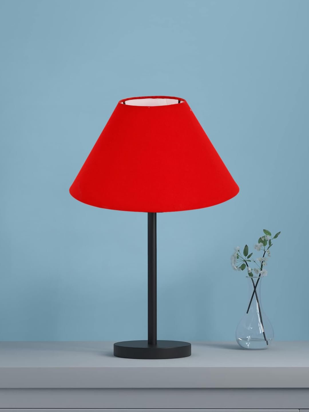 Black Night Table Lamp for Bedroom | Elegant Bedside Lamp with Warm LED Light & Stylish Design - Model VD25