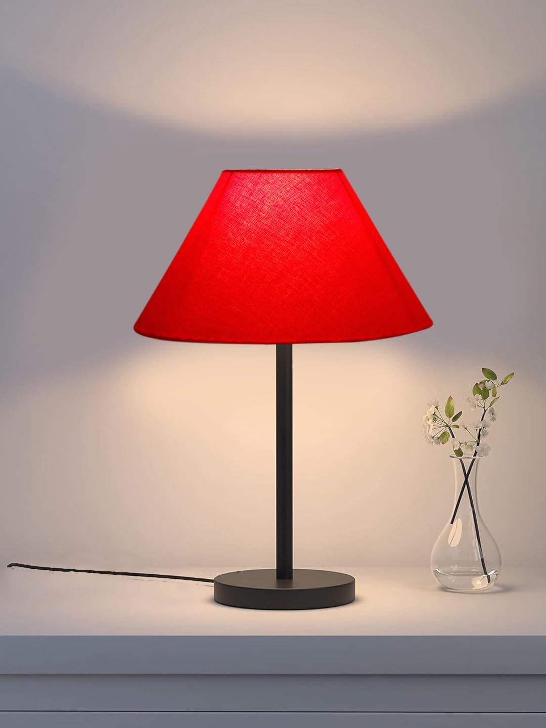 Black Night Table Lamp for Bedroom | Elegant Bedside Lamp with Warm LED Light & Stylish Design - Model VD25