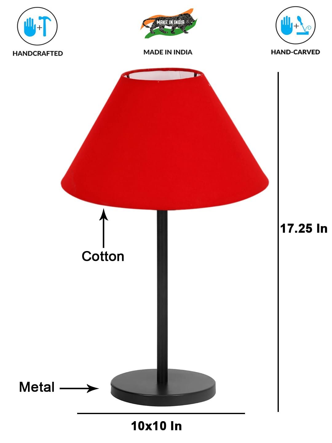 Black Night Table Lamp for Bedroom | Elegant Bedside Lamp with Warm LED Light & Stylish Design - Model VD25