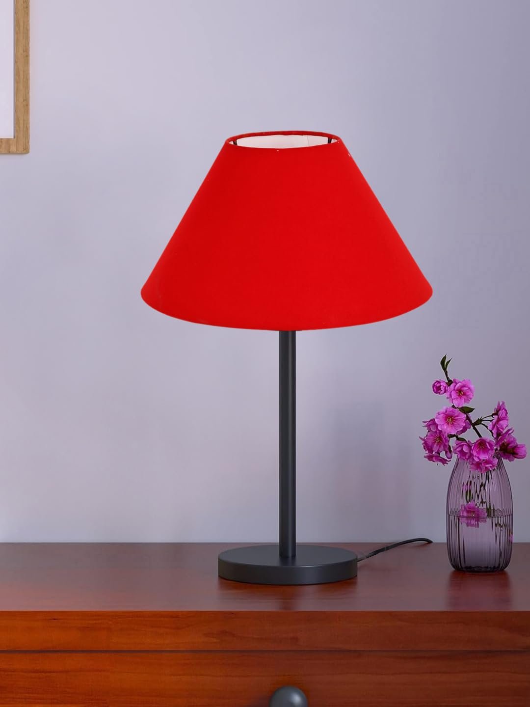 Black Night Table Lamp for Bedroom | Elegant Bedside Lamp with Warm LED Light & Stylish Design - Model VD25