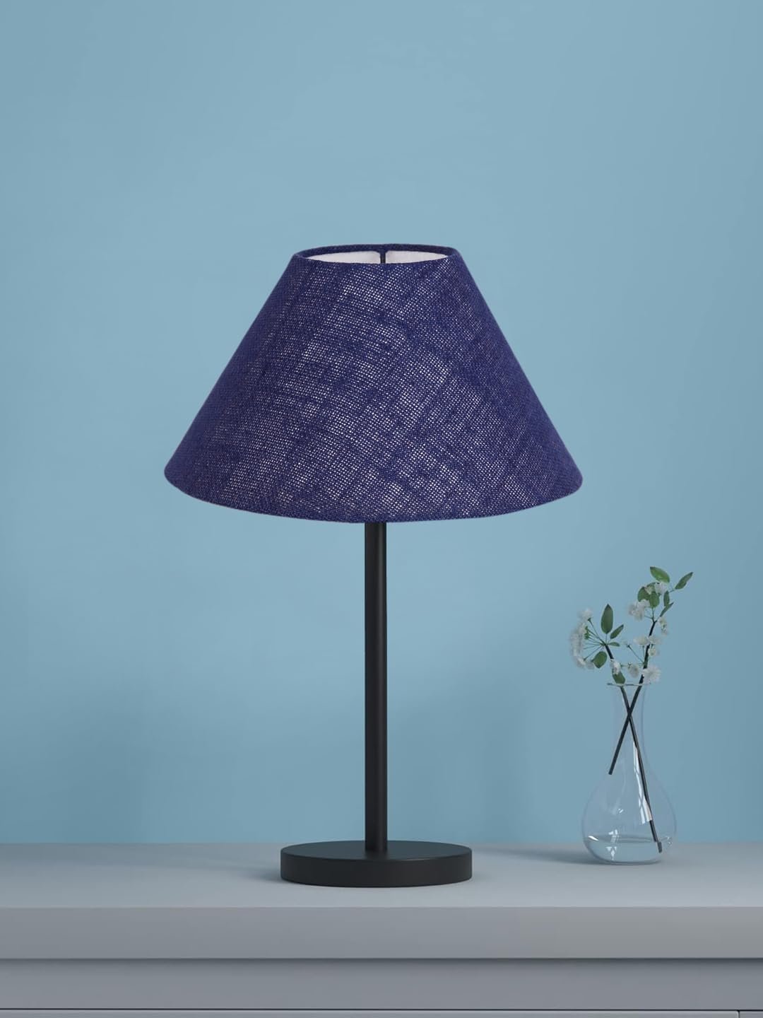 Black Night Table Lamp for Bedroom | Elegant Bedside Lamp with Warm LED Light & Stylish Design - Model VD33