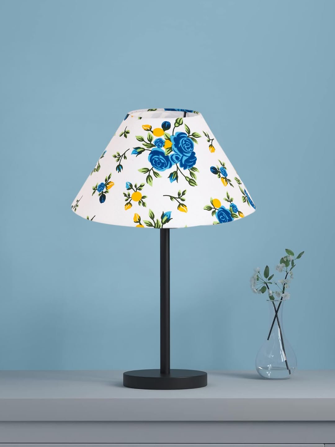 Black Night Table Lamp for Bedroom | Elegant Bedside Lamp with Warm LED Light & Stylish Design - Model VD34