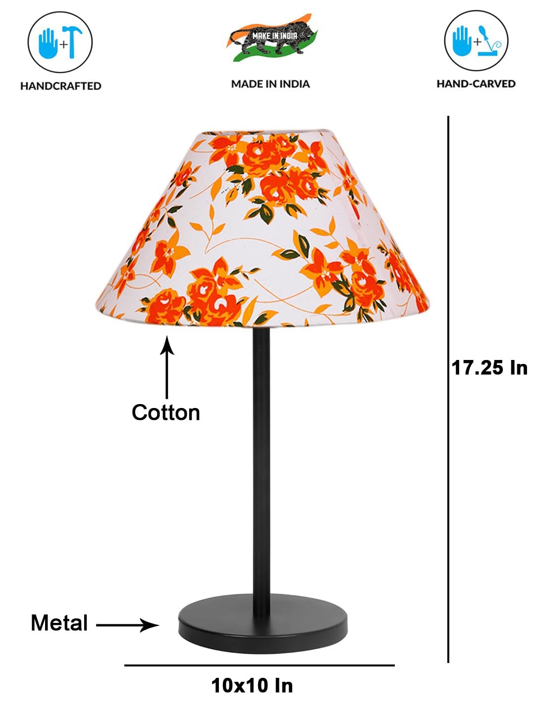 Black Night Table Lamp for Bedroom | Elegant Bedside Lamp with Warm LED Light & Stylish Design - Model VD35