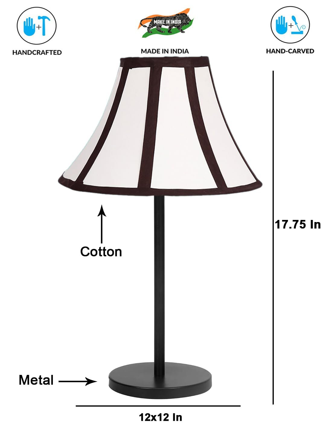 Black Night Table Lamp for Bedroom | Elegant Bedside Lamp with Warm LED Light & Stylish Design - Model VD40