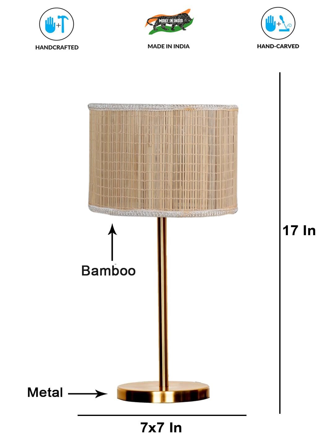 Gold Night Table Lamp for Bedroom | Elegant Bedside Lamp with Warm LED Light & Stylish Design - Model VE01