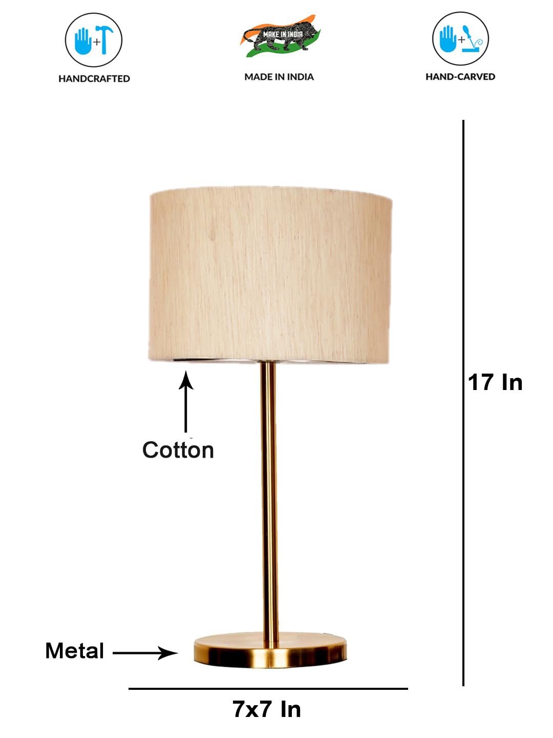 Gold Night Table Lamp for Bedroom | Elegant Bedside Lamp with Warm LED Light & Stylish Design - Model VE02