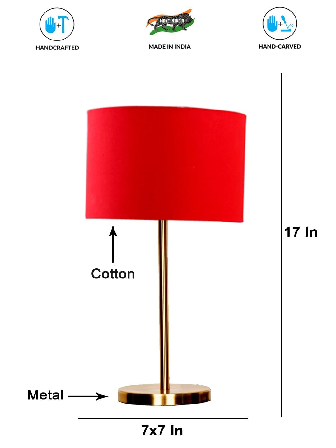 Gold Night Table Lamp for Bedroom | Elegant Bedside Lamp with Warm LED Light & Stylish Design - Model VE04