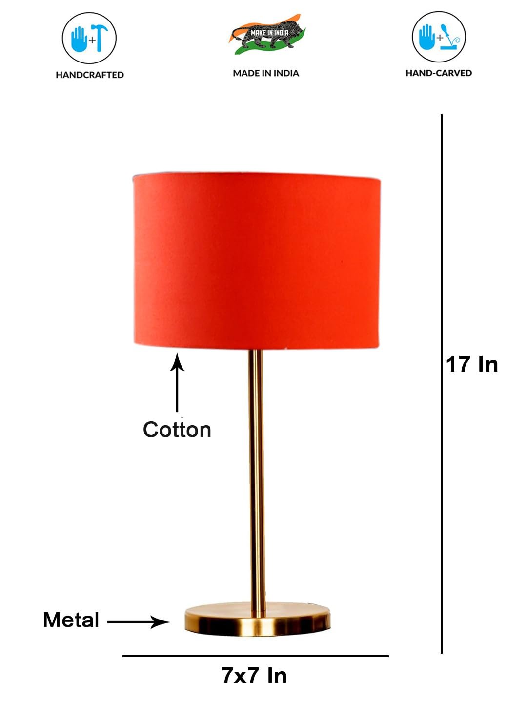 Gold Night Table Lamp for Bedroom | Elegant Bedside Lamp with Warm LED Light & Stylish Design - Model VE