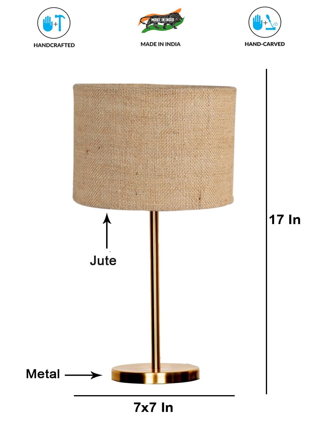 Gold Night Table Lamp for Bedroom | Elegant Bedside Lamp with Warm LED Light & Stylish Design - Model VE09