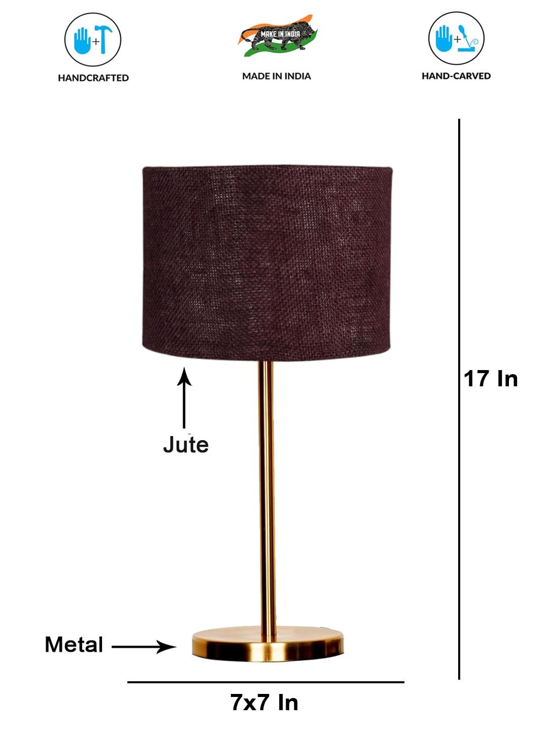 Gold Night Table Lamp for Bedroom | Elegant Bedside Lamp with Warm LED Light & Stylish Design - Model VE01