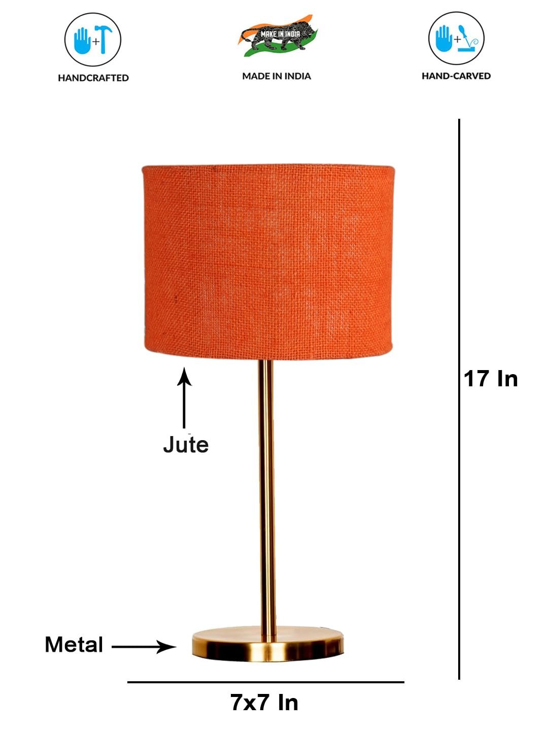 Gold Night Table Lamp for Bedroom | Elegant Bedside Lamp with Warm LED Light & Stylish Design - Model VE03