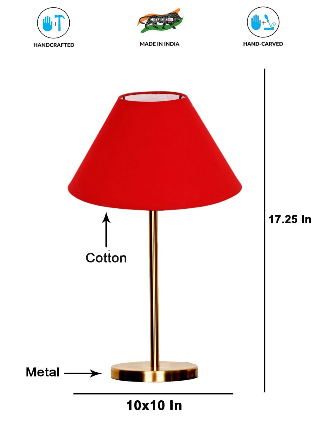 Gold Night Table Lamp for Bedroom | Elegant Bedside Lamp with Warm LED Light & Stylish Design - Model VE25