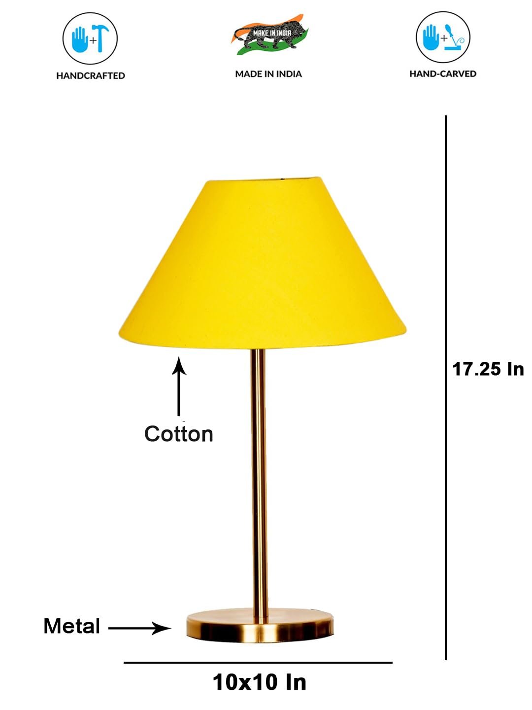 Gold Night Table Lamp for Bedroom | Elegant Bedside Lamp with Warm LED Light & Stylish Design - Model VE27