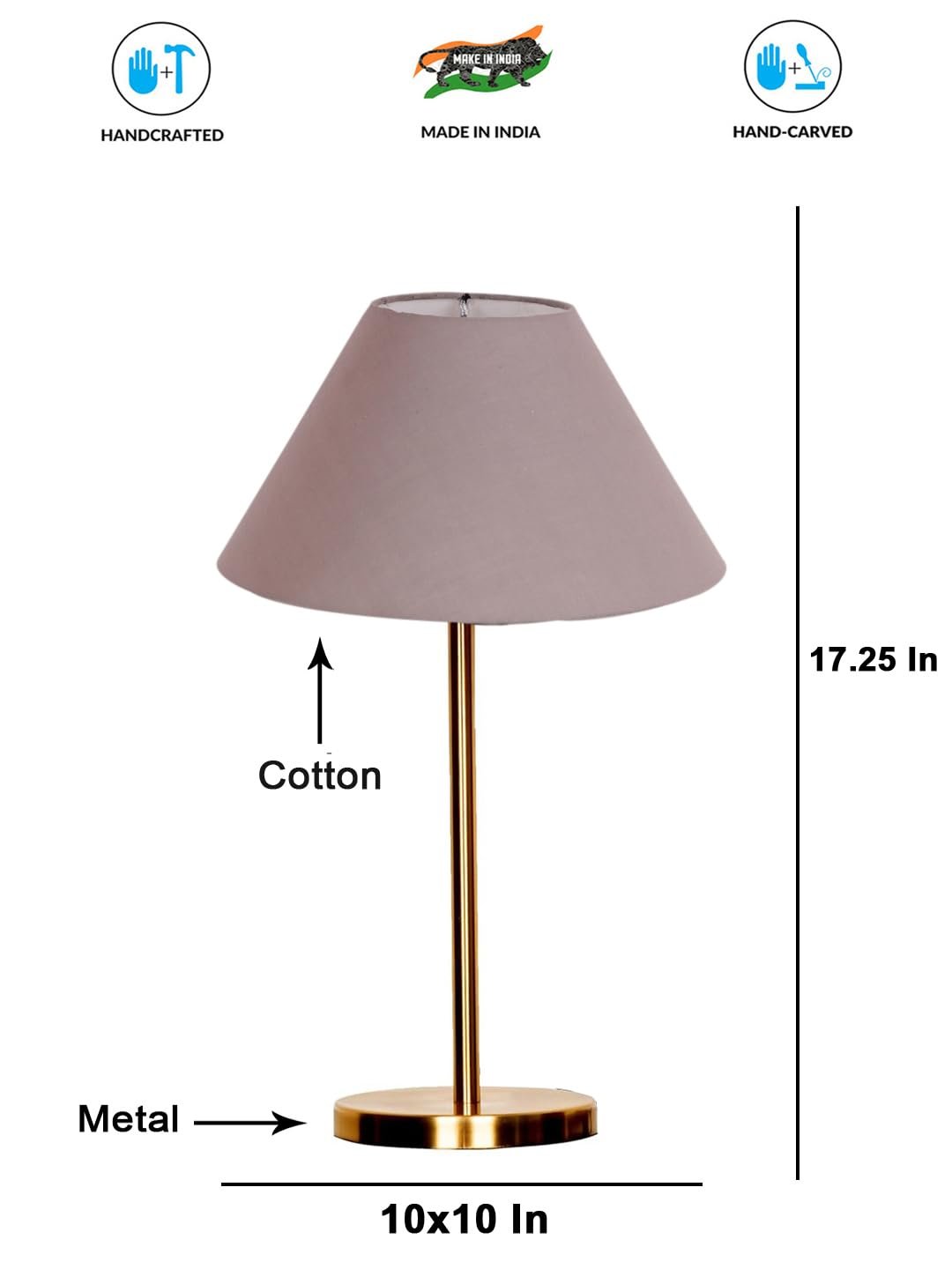 Gold Night Table Lamp for Bedroom | Elegant Bedside Lamp with Warm LED Light & Stylish Design - Model VE28