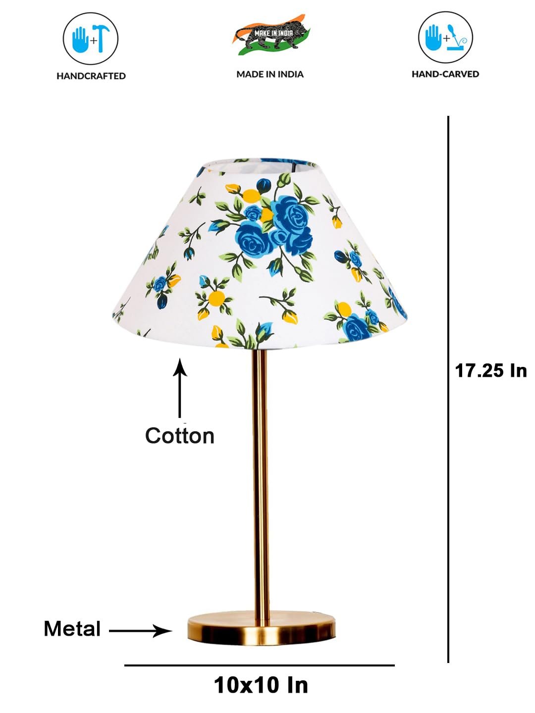 Gold Night Table Lamp for Bedroom | Elegant Bedside Lamp with Warm LED Light & Stylish Design - Model VE34