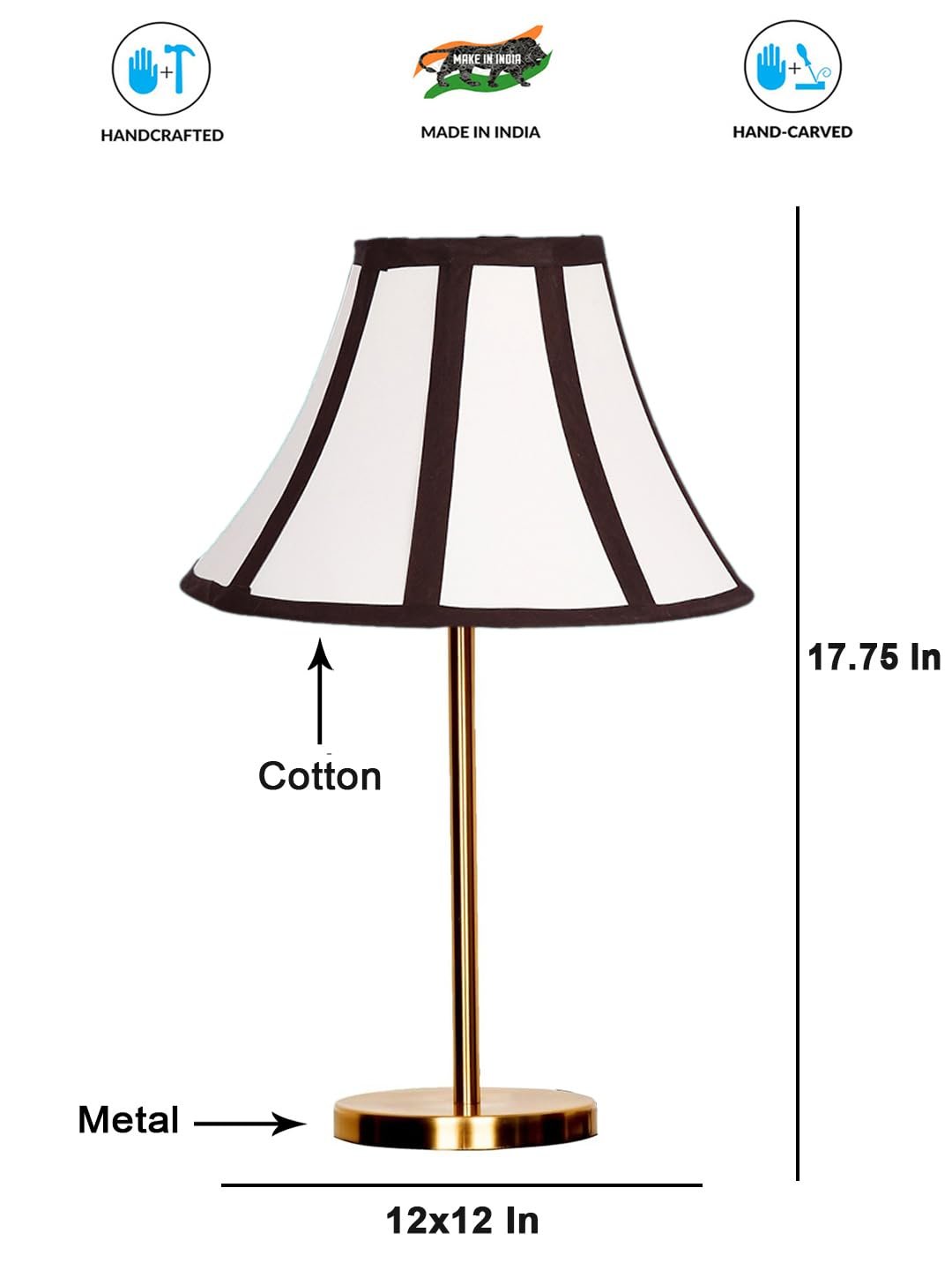 Gold Night Table Lamp for Bedroom | Elegant Bedside Lamp with Warm LED Light & Stylish Design - Model VE40