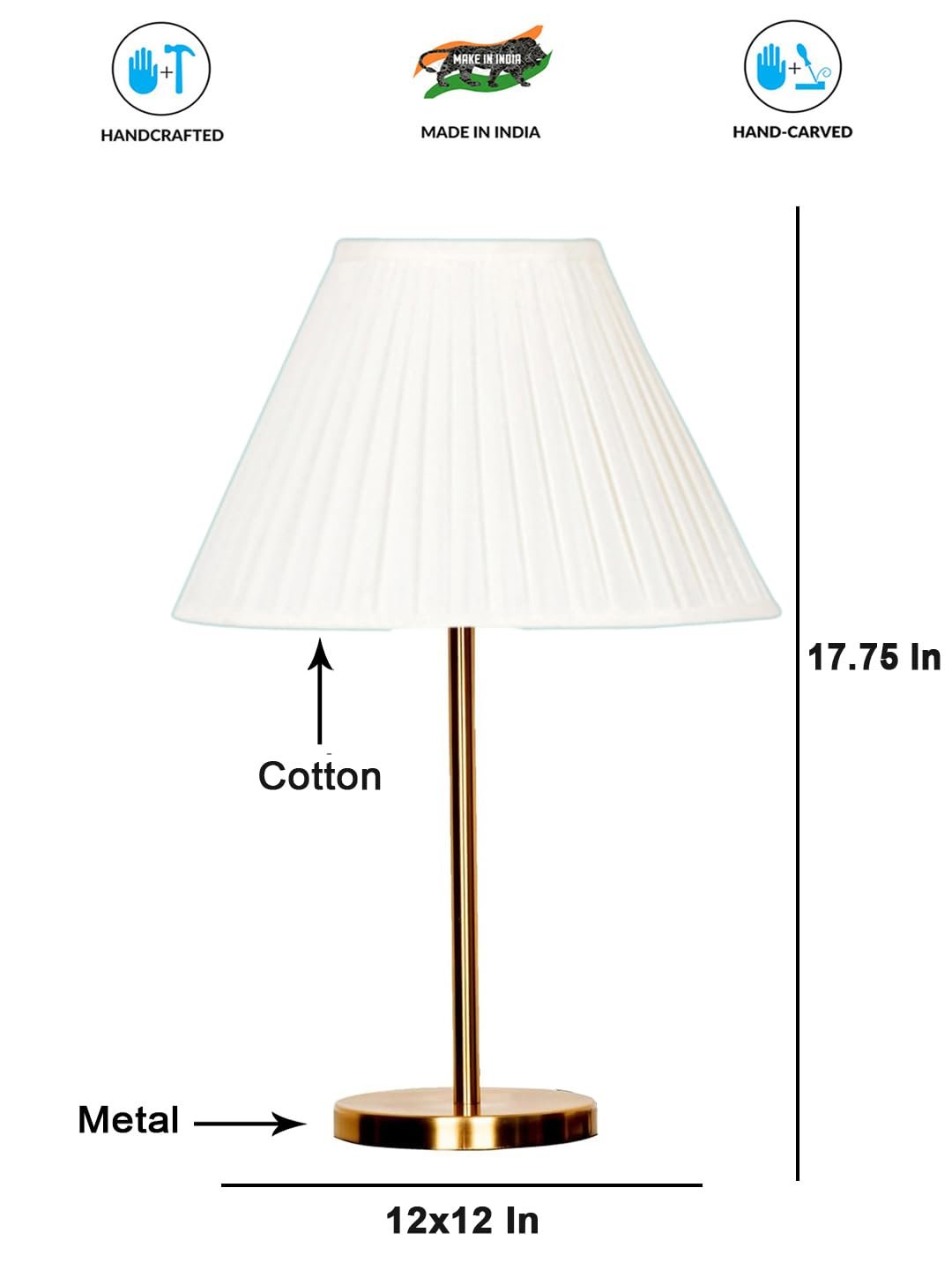 Gold Night Table Lamp for Bedroom | Elegant Bedside Lamp with Warm LED Light & Stylish Design - Model VE41