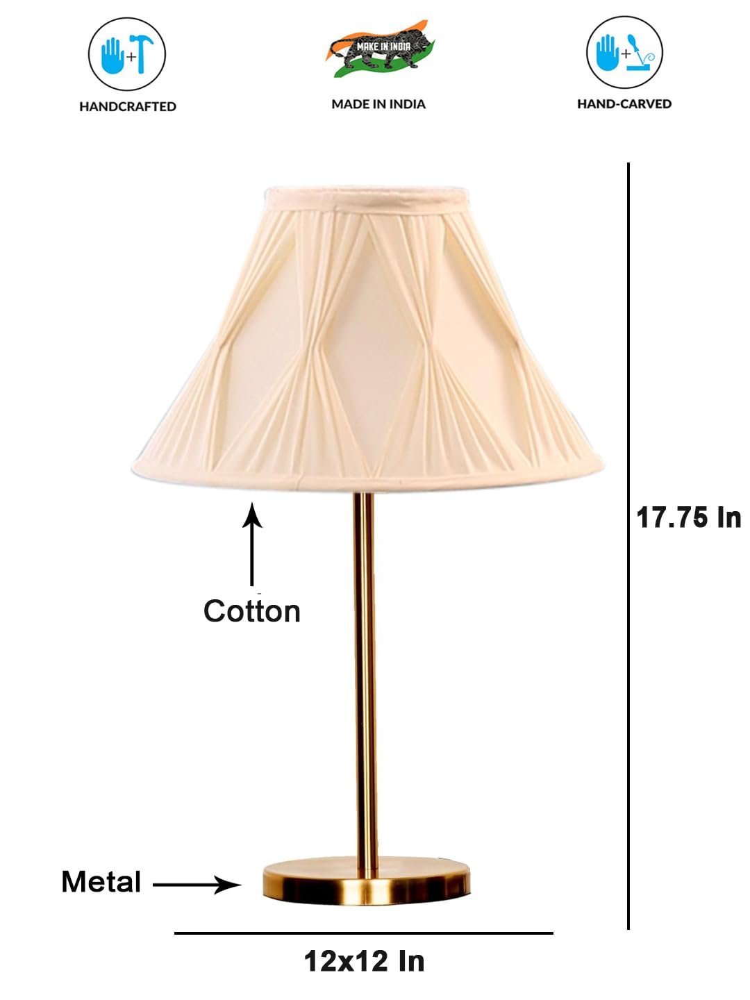 Gold Night Table Lamp for Bedroom | Elegant Bedside Lamp with Warm LED Light & Stylish Design - Model VE43
