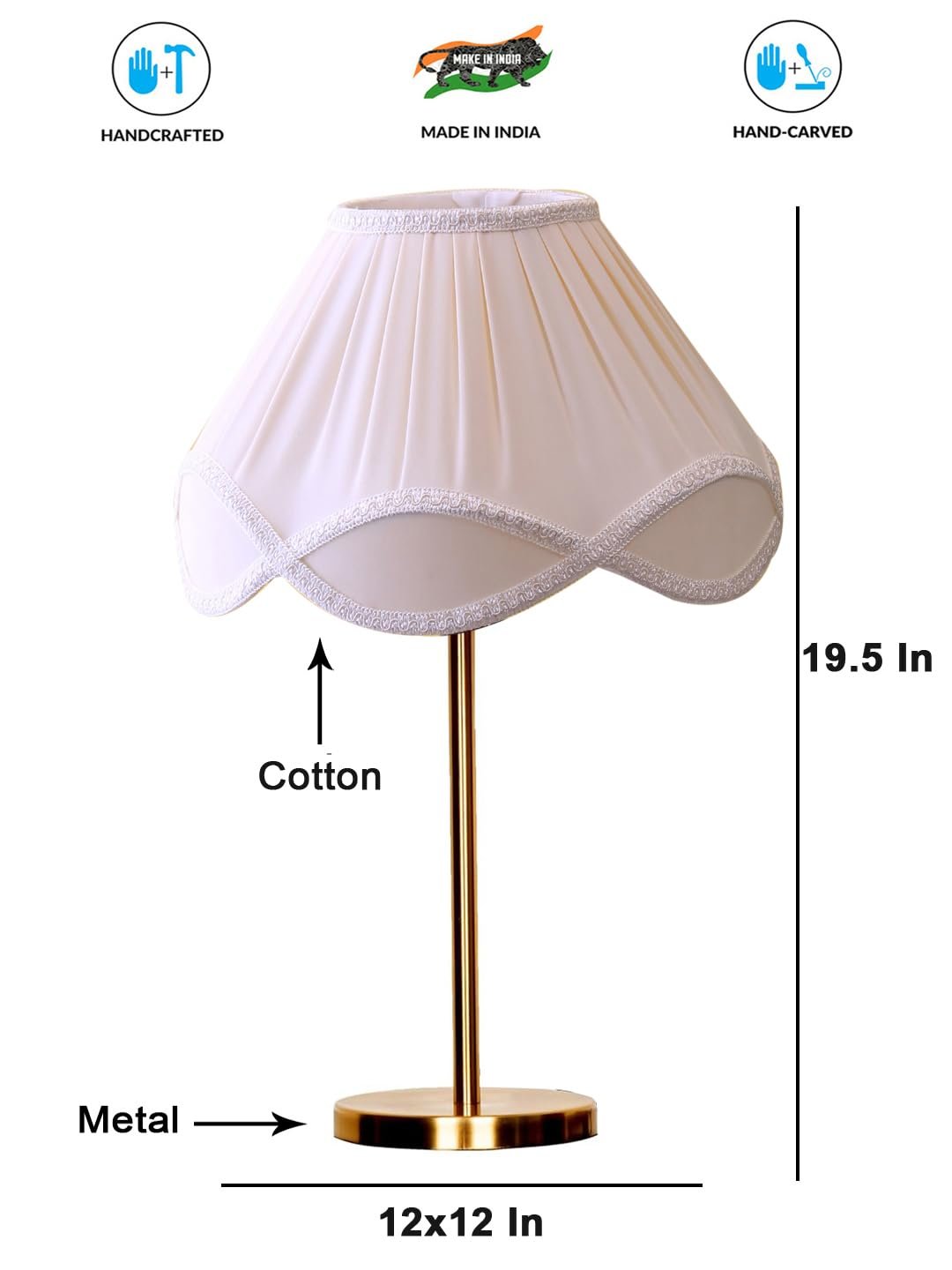 Gold Night Table Lamp for Bedroom | Elegant Bedside Lamp with Warm LED Light & Stylish Design - Model VE44