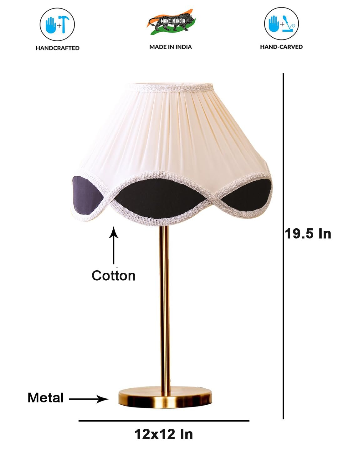 Gold Night Table Lamp for Bedroom | Elegant Bedside Lamp with Warm LED Light & Stylish Design - Model VE46
