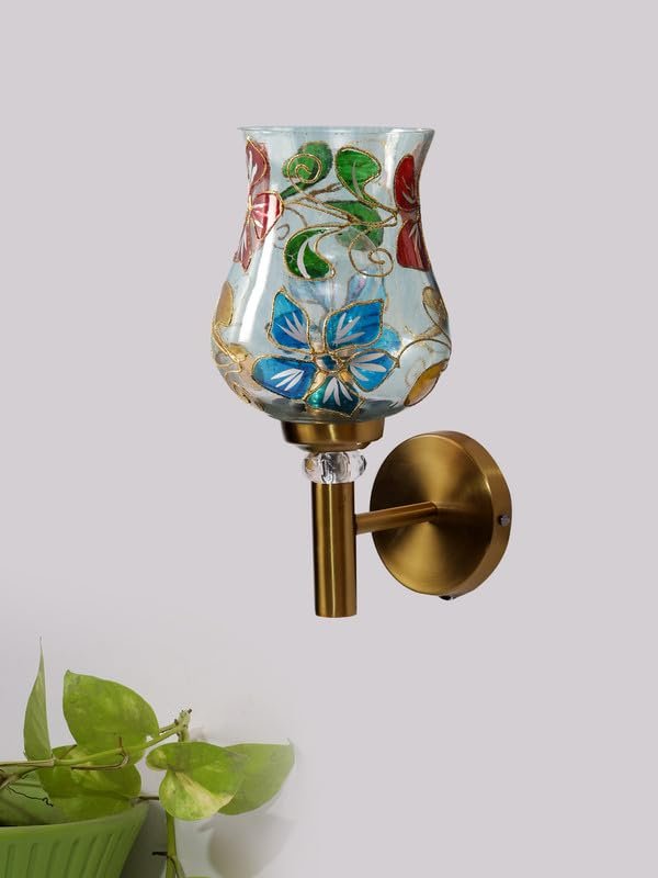 Multicolor Wall Lamp | Elegant Mosaic Glass & Wood Design | Stylish Ambient Light for Home, Office, Living Room, Bedroom, Hallway | Modern Decorative Wall Sconce - Model VX01