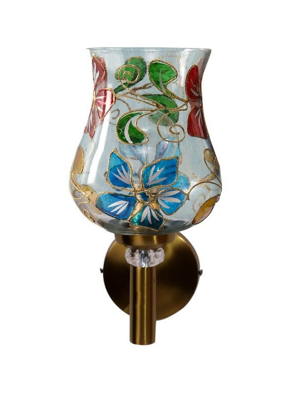 Multicolor Wall Lamp | Elegant Mosaic Glass & Wood Design | Stylish Ambient Light for Home, Office, Living Room, Bedroom, Hallway | Modern Decorative Wall Sconce - Model VX01