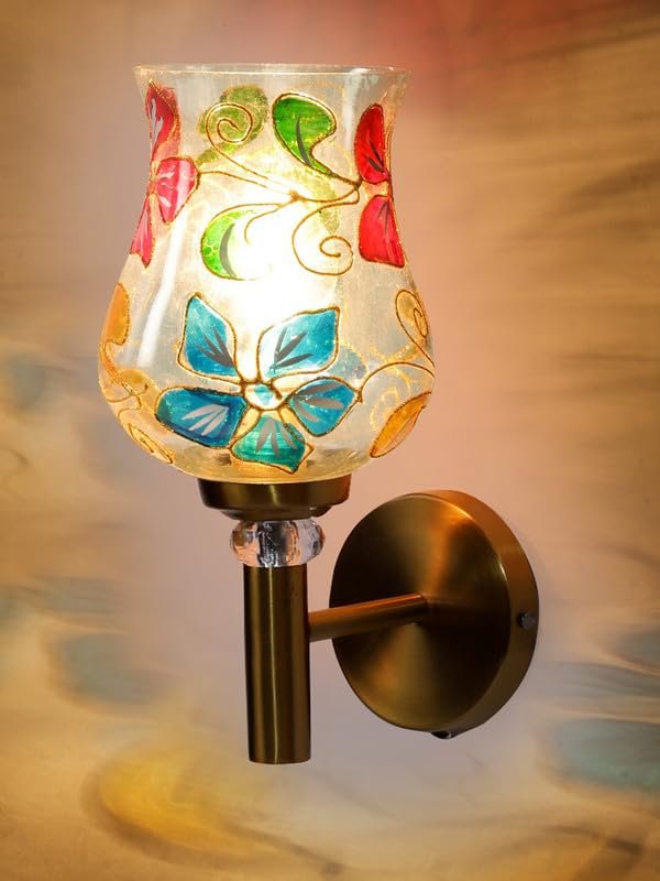 Multicolor Wall Lamp | Elegant Mosaic Glass & Wood Design | Stylish Ambient Light for Home, Office, Living Room, Bedroom, Hallway | Modern Decorative Wall Sconce - Model VX01