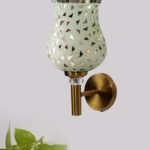 Multicolor Wall Lamp | Elegant Mosaic Glass & Wood Design | Stylish Ambient Light for Home, Office, Living Room, Bedroom, Hallway | Modern Decorative Wall Sconce – Model VX03