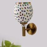 Multicolor Wall Lamp | Elegant Mosaic Glass & Wood Design | Stylish Ambient Light for Home, Office, Living Room, Bedroom, Hallway | Modern Decorative Wall Sconce – Model VX06