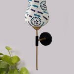 Multicolor Wall Lamp | Elegant Mosaic Glass & Wood Design | Stylish Ambient Light for Home, Office, Living Room, Bedroom, Hallway | Modern Decorative Wall Sconce – Model VX103