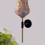 Multicolor Wall Lamp | Elegant Mosaic Glass & Wood Design | Stylish Ambient Light for Home, Office, Living Room, Bedroom, Hallway | Modern Decorative Wall Sconce – Model VX106