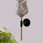 Multicolor Wall Lamp | Elegant Mosaic Glass & Wood Design | Stylish Ambient Light for Home, Office, Living Room, Bedroom, Hallway | Modern Decorative Wall Sconce – Model VX110