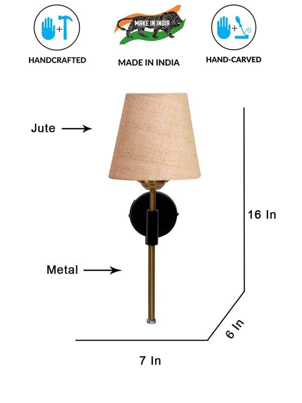 Multicolor Wall Lamp | Elegant Jute Material | Stylish Ambient Light for Home, Office, Living Room, Bedroom, Hallway | Modern Decorative Wall Sconce - Model VX124