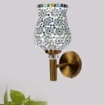 Multicolor Wall Lamp | Elegant Mosaic Glass & Wood Design | Stylish Ambient Light for Home, Office, Living Room, Bedroom, Hallway | Modern Decorative Wall Sconce – Model VX13