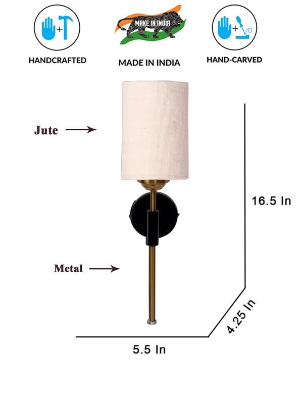 Multicolor Wall Lamp | Elegant Jute Material | Stylish Ambient Light for Home, Office, Living Room, Bedroom, Hallway | Modern Decorative Wall Sconce - Model VX140