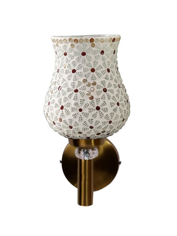 Multicolor Wall Lamp | Elegant Mosaic Glass & Wood Design | Stylish Ambient Light for Home, Office, Living Room, Bedroom, Hallway | Modern Decorative Wall Sconce - Model VX18