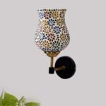 Multicolor Wall Lamp | Elegant Mosaic Glass & Wood Design | Stylish Ambient Light for Home, Office, Living Room, Bedroom, Hallway | Modern Decorative Wall Sconce – Model VX52
