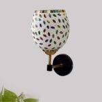 Multicolor Wall Lamp | Elegant Mosaic Glass & Wood Design | Stylish Ambient Light for Home, Office, Living Room, Bedroom, Hallway | Modern Decorative Wall Sconce – Model VX54