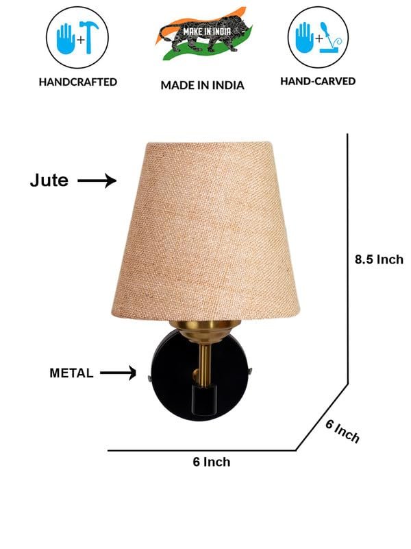 Multicolor Wall Lamp | Elegant Jute Material | Stylish Ambient Light for Home, Office, Living Room, Bedroom, Hallway | Modern Decorative Wall Sconce - Model VX74