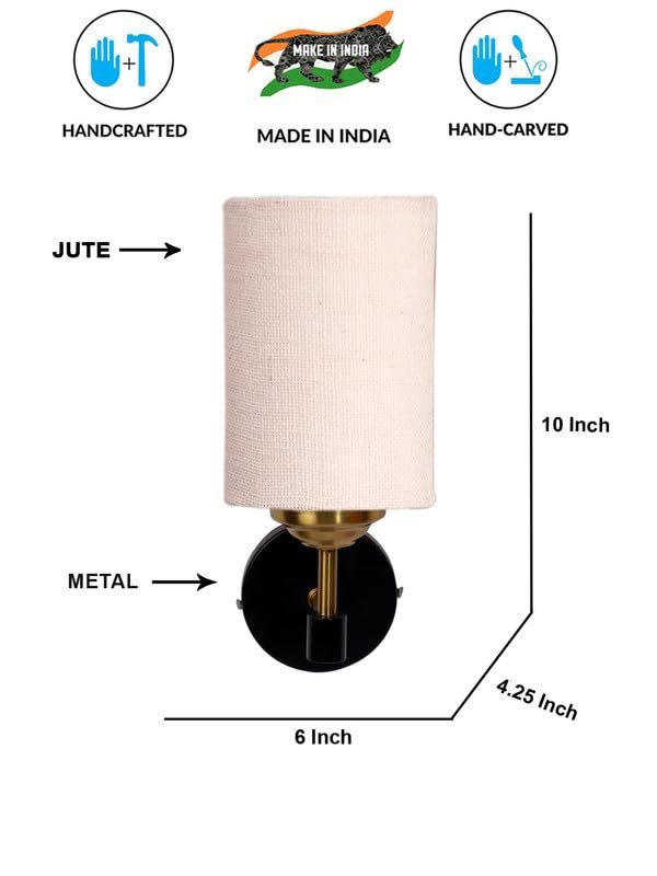 Multicolor Wall Lamp | Elegant Jute Material | Stylish Ambient Light for Home, Office, Living Room, Bedroom, Hallway | Modern Decorative Wall Sconce - Model VX90